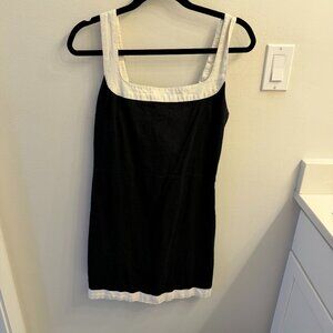 Abercrombie Black & White Linen Blend Sundress | Adjustable Straps | Size LT